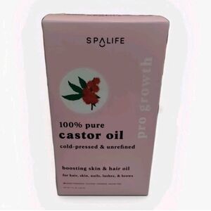 SpaLife 100% Pure Castor Oil Cold-Pressed 7oz | Hair Lash Brow Growth Treatment
